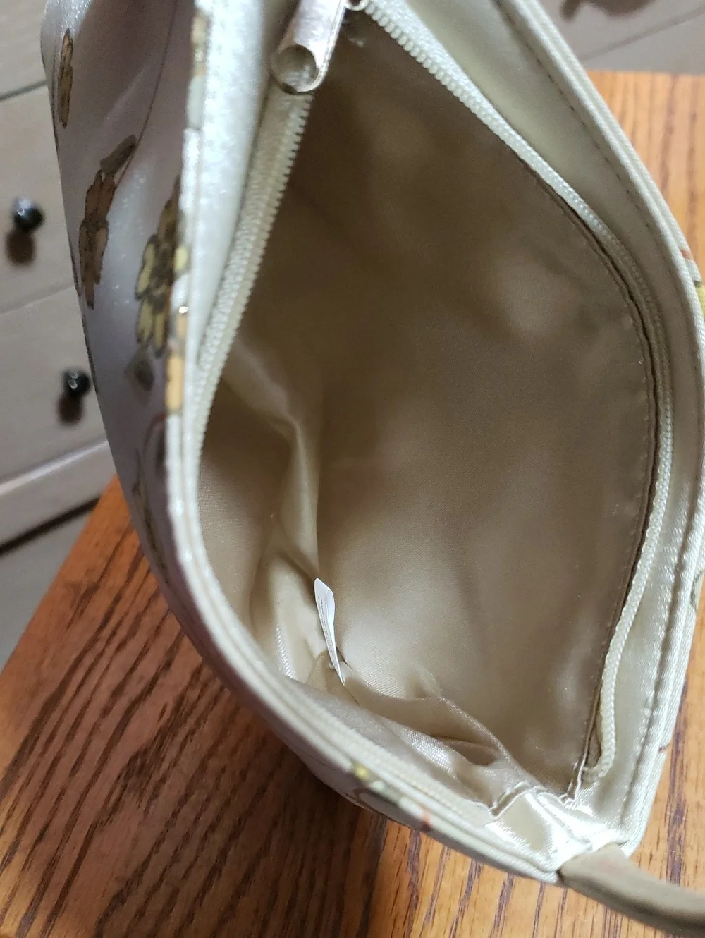 Vintage 2003 Avon Gold Satin Floral Mini Bag • Y2K Evening Purse